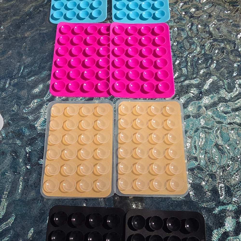 Silicone Phone Grip Pads - Black, Blue, Tan
